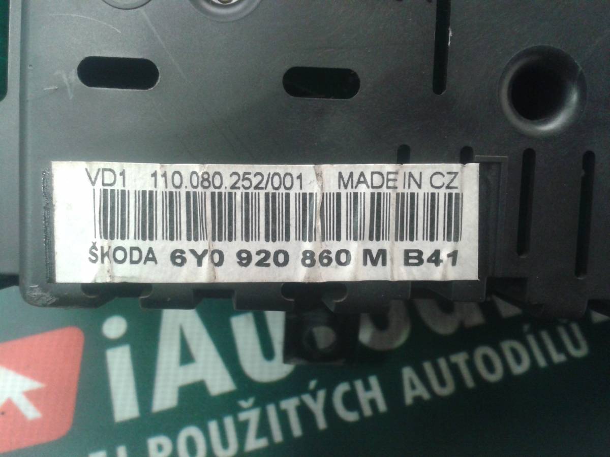 Přístrojová deska  Škoda Fabia iAutodily 3