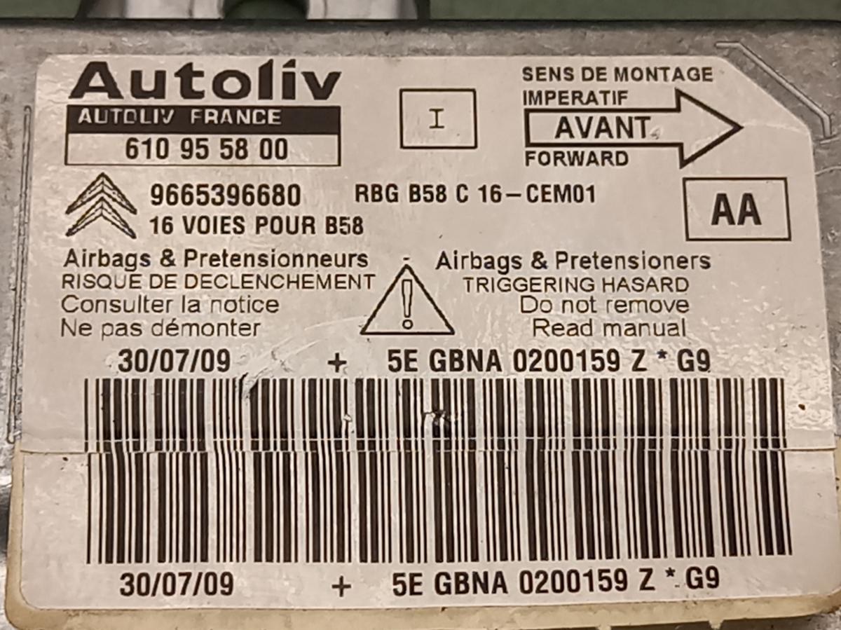 Řídící jednotka airbagu 9665696680 CITROËN C4 PICASSO iAutodily 4