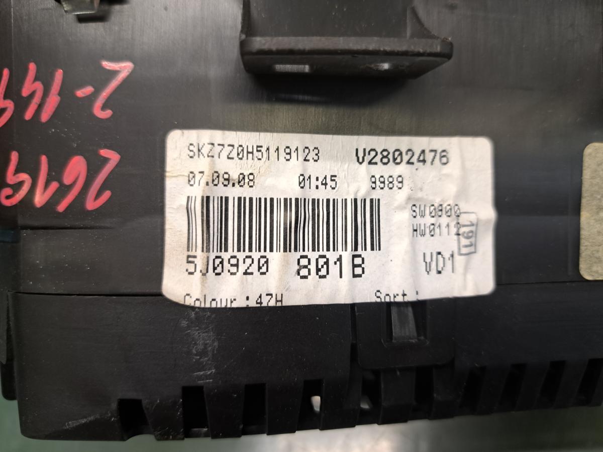 Přístrojová deska 5j0920801b ŠKODA FABIA iAutodily 3